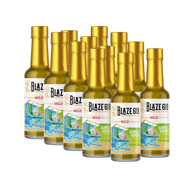 BLAZE 619 Garlic Verde Hot Sauce - 5oz. - Case of 12