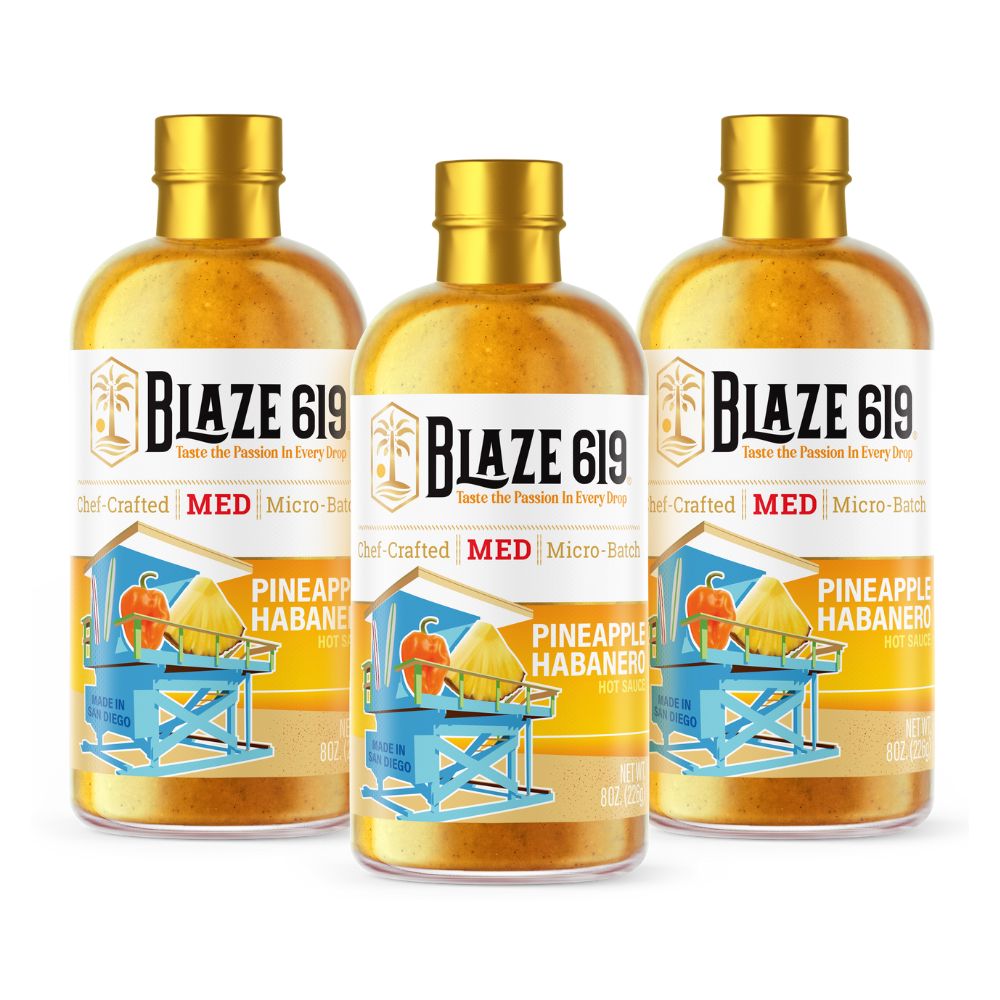 BLAZE 619 Pineapple Habanero Hot Sauce - 8oz - 3-Pack