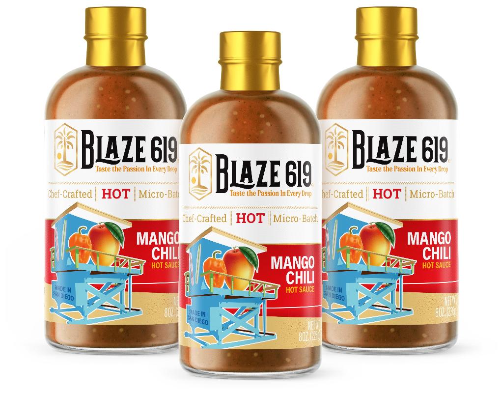 BLAZE 619 Mango Chili Hot Sauce - 8oz - 3-Pack