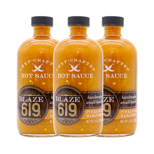 BLAZE 619 Pineapple Habanero Hot Sauce - 8 oz 3-Pack