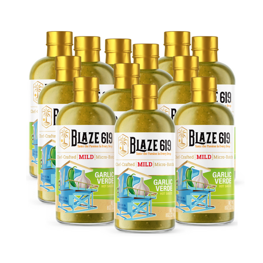 BLAZE 619 Garlic Verde Hot Sauce - 8oz. - Case of 12
