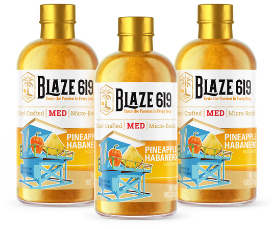 BLAZE 619 Pineapple Habanero Hot Sauce - 8 oz 3-Pack