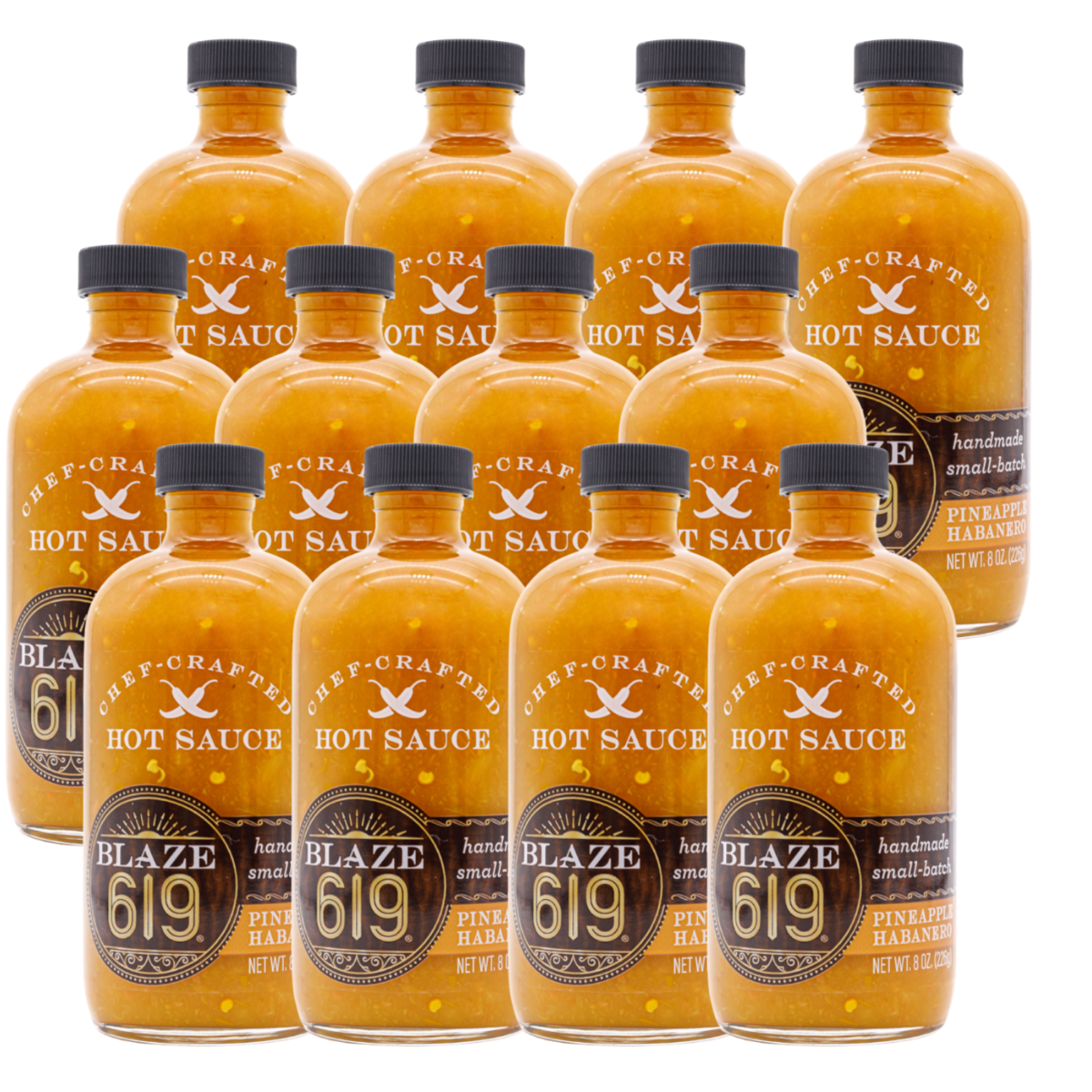 BLAZE 619 Pineapple Habanero Hot Sauce 8 oz - Medium