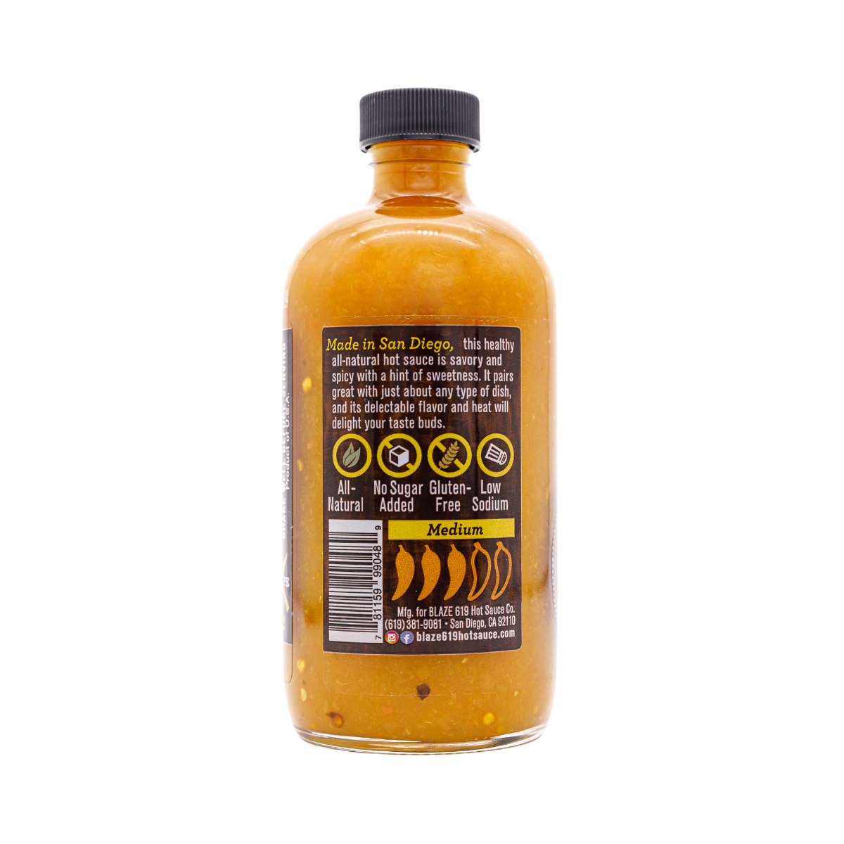BLAZE 619 Pineapple Habanero Hot Sauce 8 oz - Medium