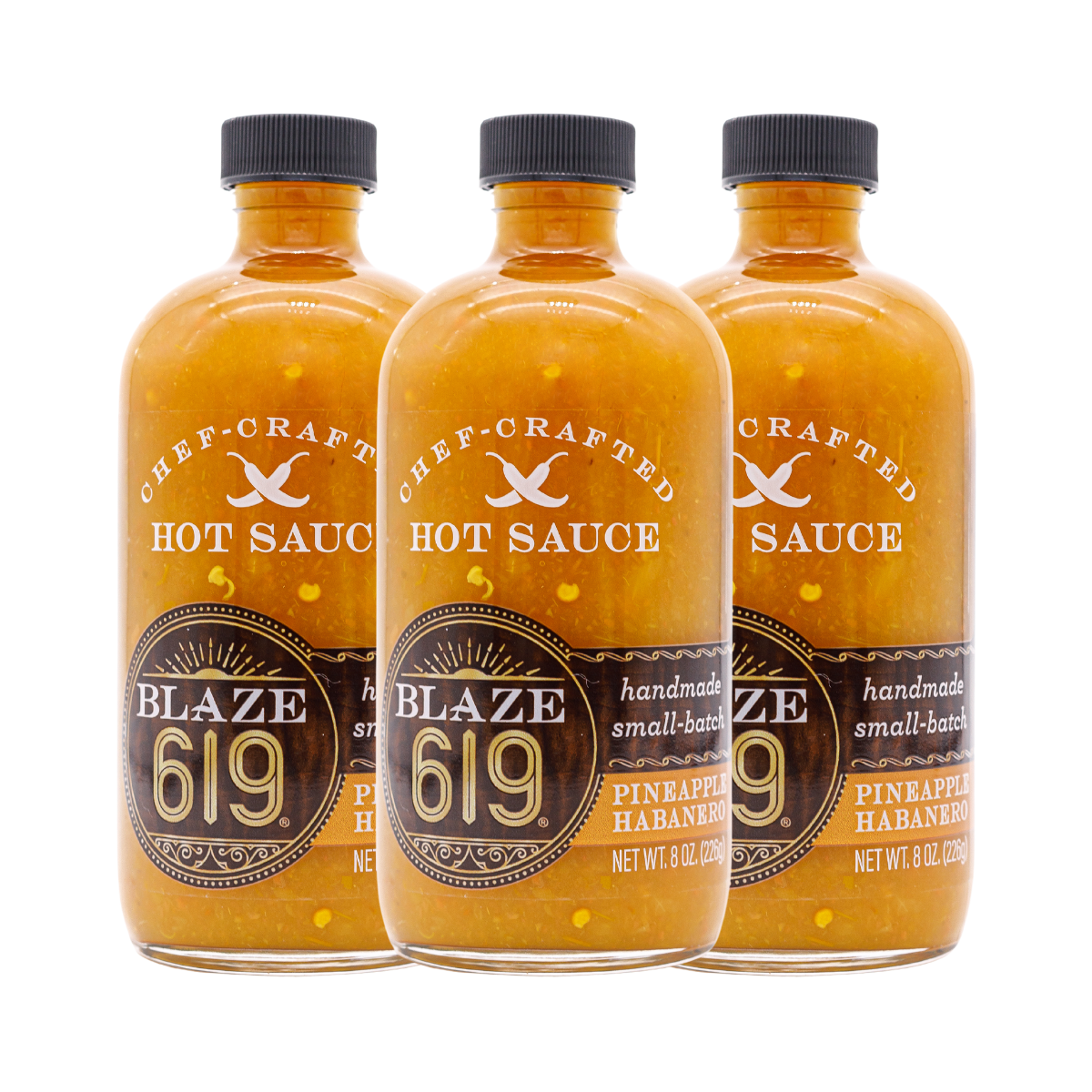 BLAZE 619 Pineapple Habanero Hot Sauce 8 oz - Medium